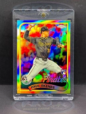 Paul Skenes RARO REFRACTOR NOVATO TOPPS CROMO TARJETA DE INVERSIÓN SSP PIRATAS COMO NUEVO Foto 1 de 3