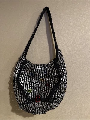 手工流行苏打水罐钱包单肩包升级银色钩针大号二手状况完好 — 第 1/4 张图片