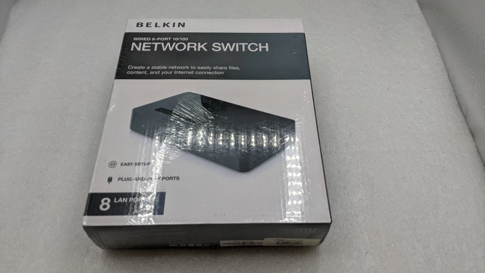 BRAND NEW Belkin 8-Port 10/100 Mbps Wired Network Switch  - FREE SHIPPING - Image 1 of 4