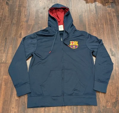 Sudadera con Capucha FC Barcelona Para Hombre Mediana Azul Marino Rojo Pullover Fútbol La Liga Barça FCB Foto 1 de 4