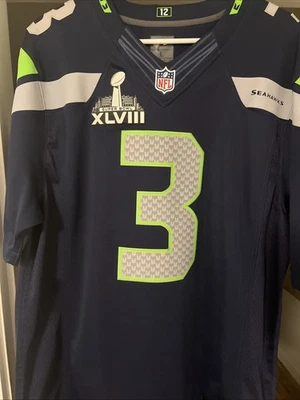 Camiseta para hombre Nike Seattle Seahawks azul, grande, #3 Russell Wilson Foto 1 de 3