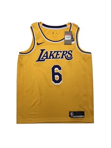 NWTS Los Angeles Lakers NBA Nike LeBron James Swingman Yellow #6 Jersey SZ L 48 - Picture 1 of 10