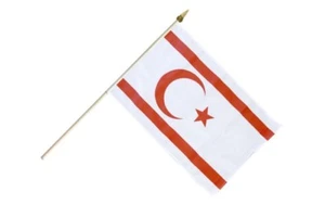 Nordzypern Stockflagge Flaggen Fahnen Stockfahne 30x45cm - Bild 1 von 1