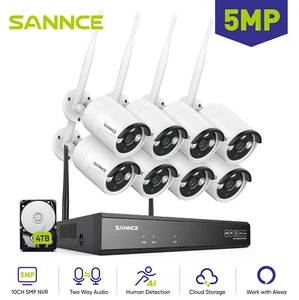 SANNCE Wireless 5MP Security Camera System 8CH NVR Two Way Audio Human Detection - Picture 1 of 21