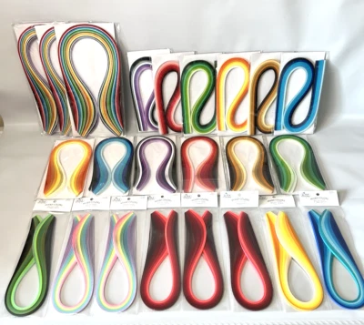 Lote de 23 Paquetes Papel Quilling Diferentes Colores, Anchos y Longitudes NOS Foto 1 de 4