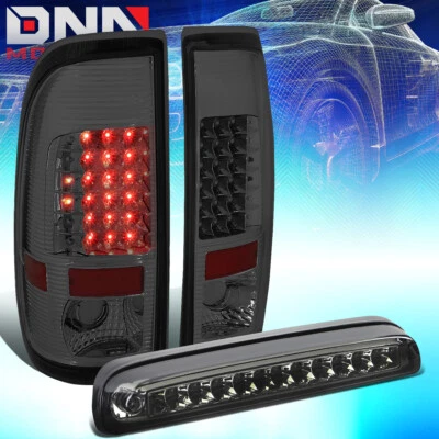 FIT 08-16 FORD SUPER DUTY FULL LED TAIL LIGHTS+THIRD BRAKE LAMP CHROME/SMOKED - Image 1 of 4