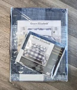 Grace Elizabeth WHITE/BLUE Queen Quilted Coverlet Set/3pc Zippered Pillow Covers - Picture 1 of 10