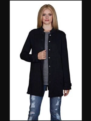 Blazer Chaqueta Militar Terciopelo Graham & Spencer Evalyn Negro Terry Francés Talla XS Foto 1 de 4