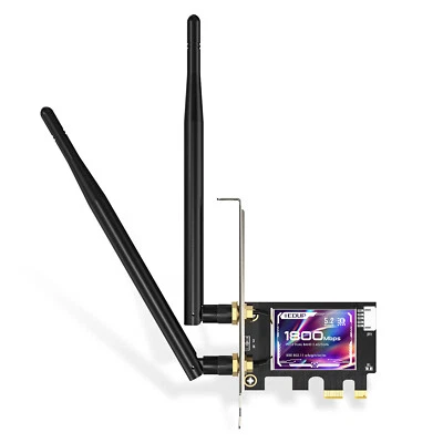 WiFi-6 Wireless Adapter Desktop PCI-e AX WiFi Network Card 2.4GHz 5GHz 1800Mbps - Image 1 of 4