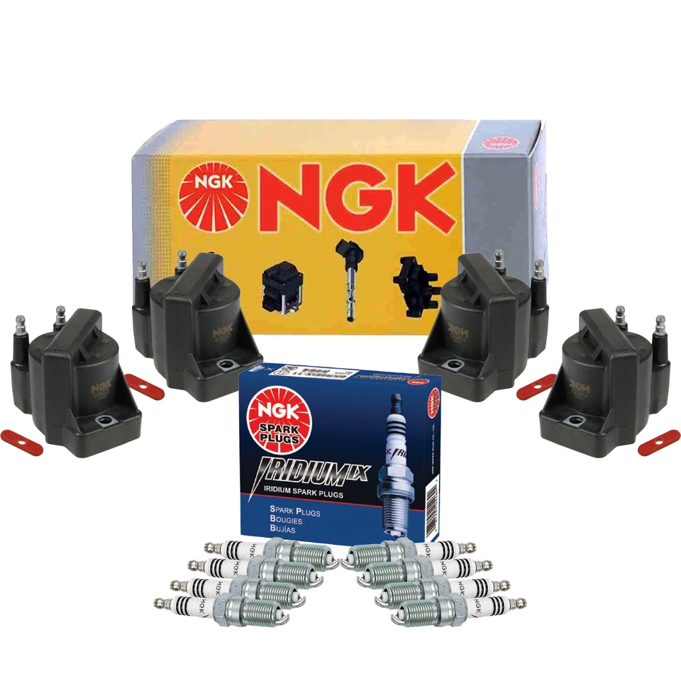 Kit de 4 bobinas de encendido y 8 bujías de iridio IX para Cadillac Oldsmobile V8 NGK Foto 1 de 1