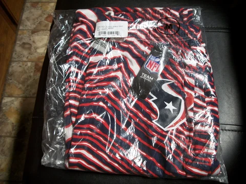 Zubaz NFL Men's Houston Texans Classic Zebra Print Team Logo Pants Size Medium Cover