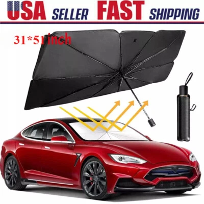 Car Windshield Sun Shade Foldable Umbrella Front Window Cover Visor Umbrella - Image 1 of 4