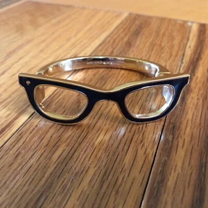 RARE Kate Spade Goreski Sunglasses Eyeglasses Bracelet Gold Tone & Black Enamel - Picture 1 of 4