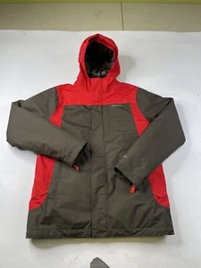 Patagonia Boys 3-in-1 Parka Zip Out Puff Jacket H2No Size (14) XL RED BROWN HOOD - Picture 1 of 11