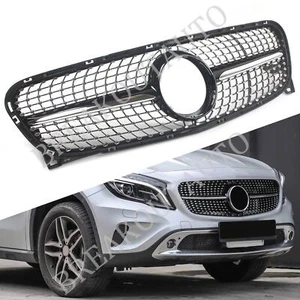 Black Chrome Slats Style Front grille For Mercedes Benz GLA-Class X156 2014-2016 - Picture 1 of 15