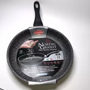 Nordic Granit 28 cm ( 11” Skillet Non Stick Frying Pan Black Made in Italy Stony - Picture 1 of 8
