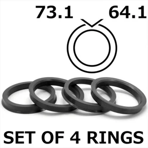 73.1 - 64.1 SPIGOT RINGS SET OF 4 For Alloy Wheel Hub Centric wheel spacer - Picture 1 of 5