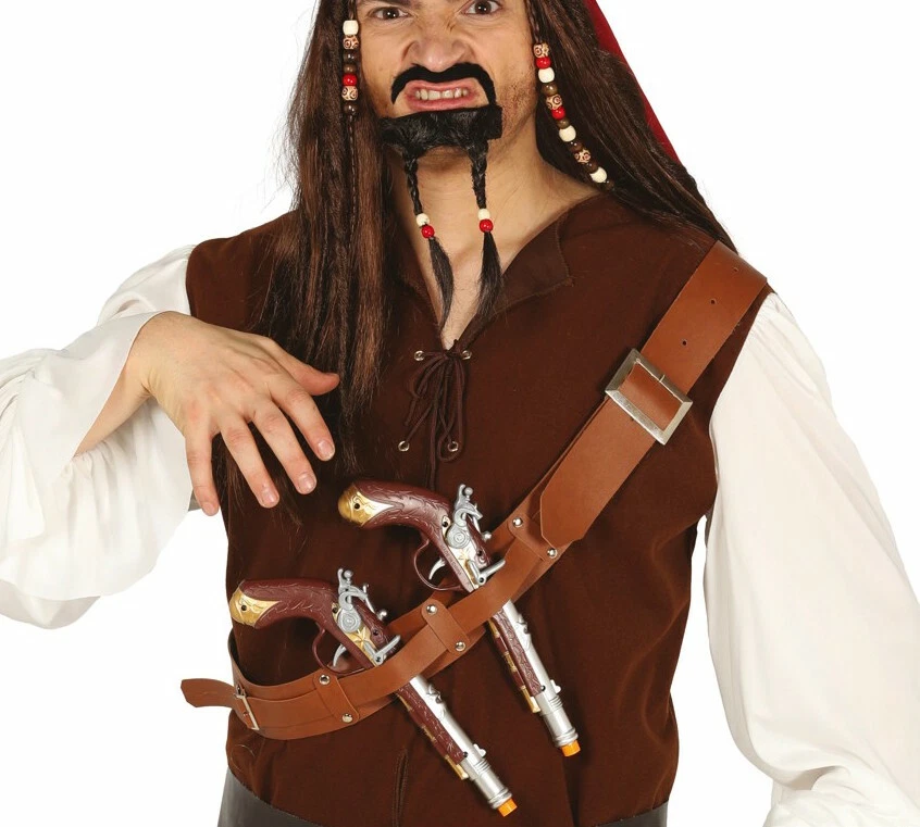 Мужской двойной пиратский пистолет кобура ремень пистолеты карнавальный костюм стимпанк пистолеты - Изображение 1 из 1