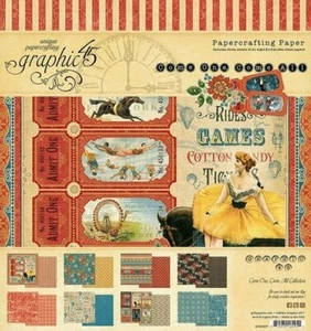 GRAPHIC 45 "COME ONE COME ALL"  8X8 PAPER PAD CIRCUS FAMILY    SCRAPJACK'S PLACE - Picture 1 of 9