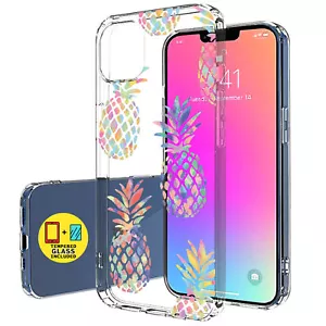 Slim Case for Apple iPhone 14 Pro, Color Pineapple Print, Glass Screen, US - Picture 1 of 8