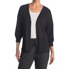 New Eclair Ribbed Hacci Knit Cardigan Large Sweater Womens Black NWT