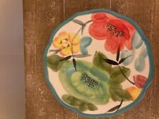 Pioneer Woman Floral Turquoise Vintage Bloom Salad Dessert Plates Set of 4