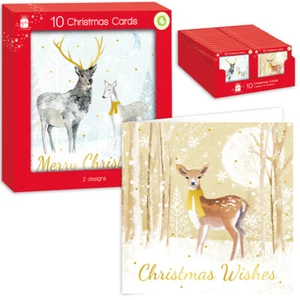 10 Pack Assorted Christmas Cards Deer Christmas Card - Picture 1 of 1