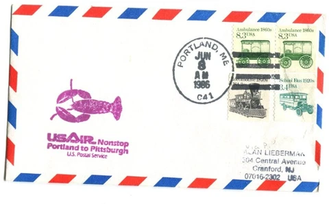 USAir First Flight Portland Maine - Pittsburgh Pennsylvania - 1986 Cover