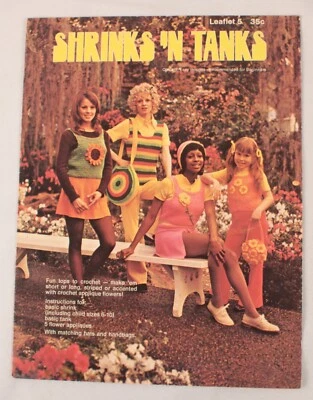 Crochet Pattern Instruction Shrinks and Tanks Leisure Arts Leaflet Beginner 60s - Image 1 of 4
