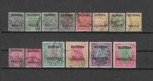 BURMA 1937 SG O1/O14 GEBRAUCHT - Bild 1 von 1