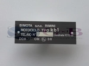 PLAQUE  CONSTRUCTEUR   BIMOTA  KB1 - Imagen 1 de 3