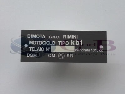PLAQUE  CONSTRUCTEUR   BIMOTA  KB1 - Imagen 1 de 3