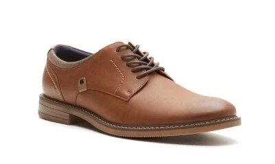 Zapatillas deportivas informales de vestir Chap's marrón con cordones de espuma viscoelástica para hombre: 12 Foto 1 de 4