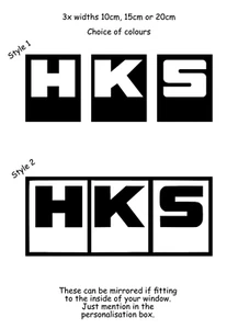 2 x HKS Car Sticker Vinyl Decal Bumper Window JDM Euro VW Japanese Performance - Picture 1 of 4