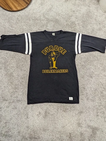 Vintage MADE IN USA PURDUE Boilermakers SINGLE STITCH Shirt Mens Large NCAA Cover