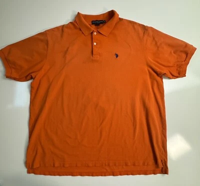 U.S Polo Assn. Men’s Orange Short Sleeve Casual Polo Shirt Size 2XLT - Image 1 of 4