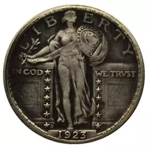 1923-S Standing Liberty Quarter Silver Coin Solid Very Fine Fine Details - Picture 1 of 4