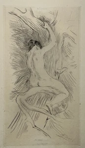 Hamadryade Gravur Ätzradierung Forte Felicien Rops Curiosa - Erotik XIX ° - Picture 1 of 2