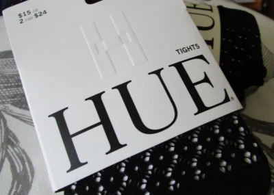 Conjunto de 2 medias de nailon HUE para mujer Halo Daisy Net negras talla M/L nuevas con etiquetas Foto 1 de 4