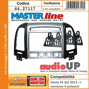 Mascarilla Autoradio 2 Din Hyundai Santa Fe 2008 -> Versión Con Los 4 Botones - Imagen 1 de 4