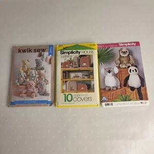 Simplicity #8821 Stuffed Animals, #127 Appliance Covers, Kwik Sew Plush Animals - Picture 1 of 8