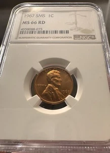 1967 SMS Lincoln Memorial Cent NGC MS 66 RD - Picture 1 of 4