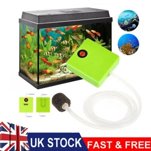 Battery Operated Air Pump Oxygen Aerator + Air Stone for Fish Tank Aquarium UK - Picture 1 of 18