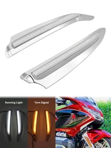 Front Vent Trim LED Light Running Turn Signal Chrome Fit For Honda Goldwing 2018 - Picture 1 of 13