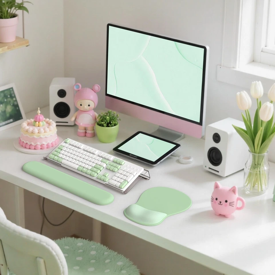 Keyboard Wrist Rest,Ergonomic Mouse Pad with Wrist Support,Acrylic Clear Keyb... - Image 1 of 4