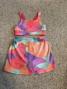 Girls size 89DSG colorful midrise pull on performance Skortz & Top athletic wear - Picture 1 of 5