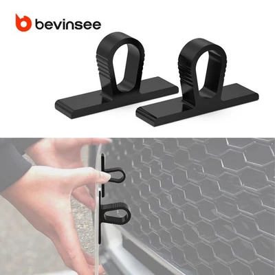 BEVINSEE For Audi Honeycomb Grille Number Plate Clips - Push&Lock - RS RS3 RS4 RS5 RS6 TT