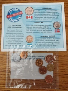 Lotto monete centesimi obsoleti sette da 7 paesi set non circolate Littleton Coin - Foto 1 di 2