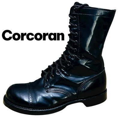 Botas Corcoran Para Hombre Talla 10 E Cuero Negro Militar Salto 10" 1500 Hechas en EE. UU. Foto 1 de 4