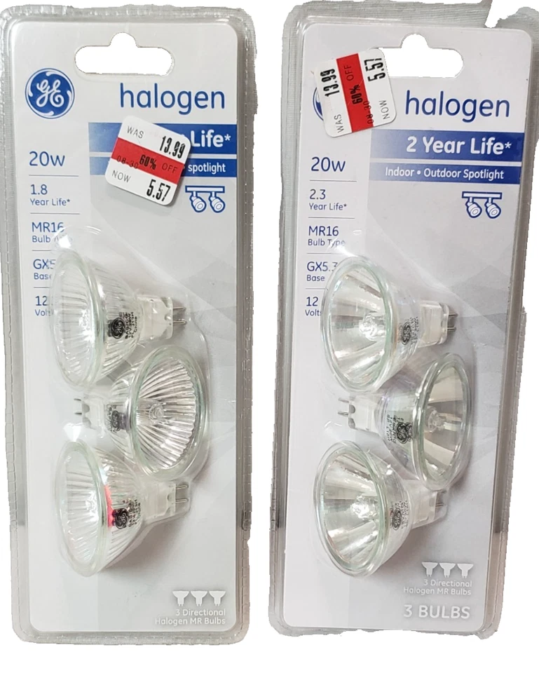 GE 3-PCS 85289 20-Watt Track Recessed MR16 Light Bulb, Clear, 2 Pack - Image 1 of 4